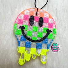 Load image into Gallery viewer, Checkered Smiley Face Freshie