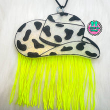 Load image into Gallery viewer, Cow Print Cowboy Hat Freshie