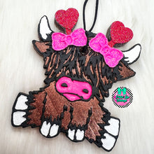Load image into Gallery viewer, Heart Highland Cow Freshie