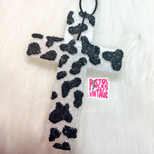 Load image into Gallery viewer, Cow Print Cross Freshie