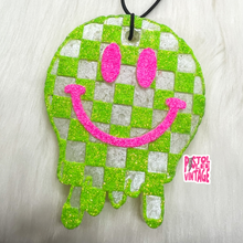 Load image into Gallery viewer, Checkered Smiley Face Freshie