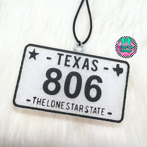 806 License Plate Freshie