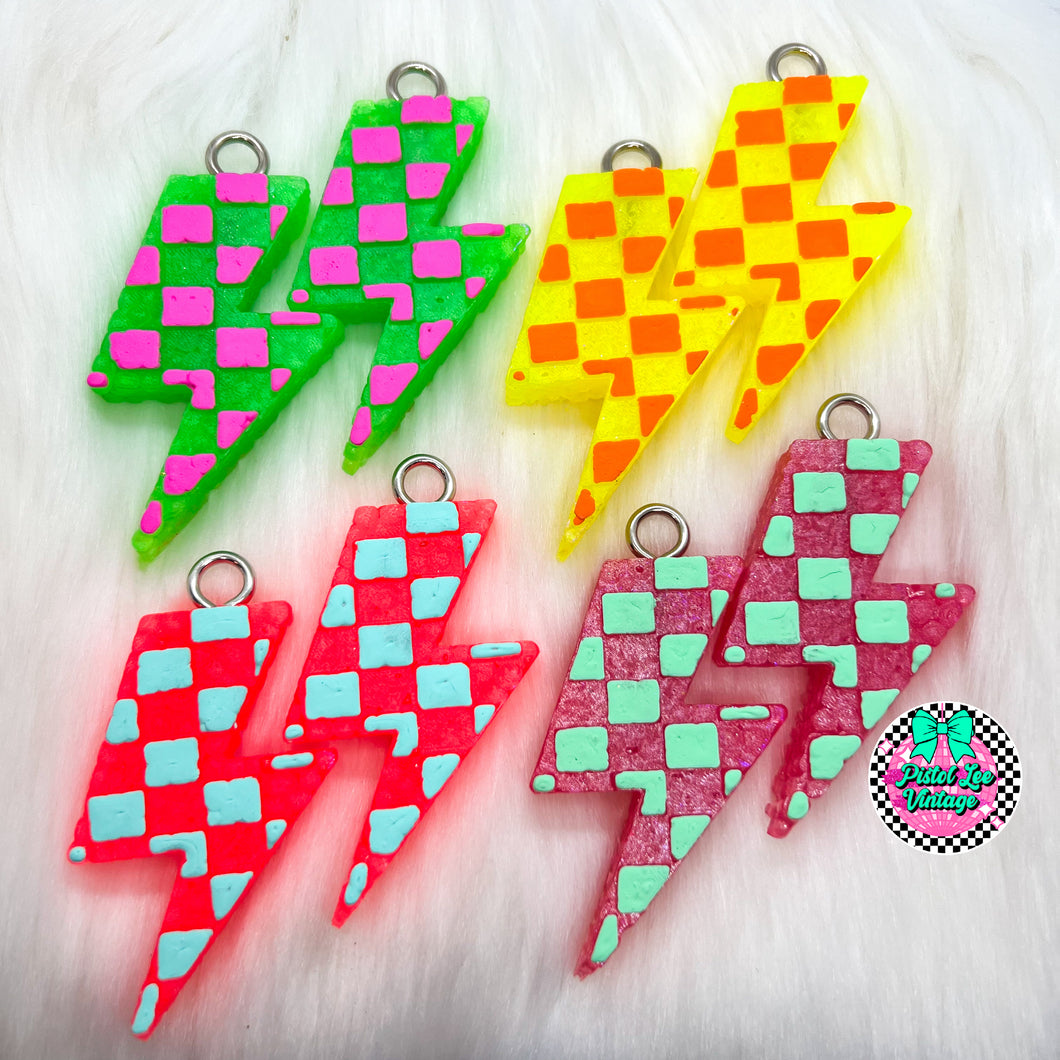Checkered Lightning Bolt Vent Clips