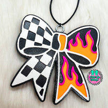 Load image into Gallery viewer, Checkered Flame Bow
