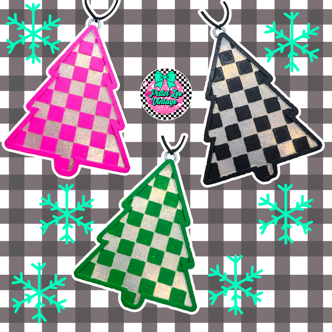 Checkered Christmas Tree Freshie