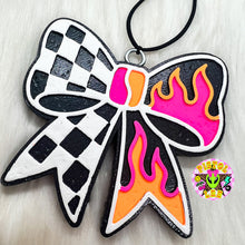 Load image into Gallery viewer, Checkered Flame Bow
