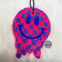 Load image into Gallery viewer, Checkered Smiley Face Freshie
