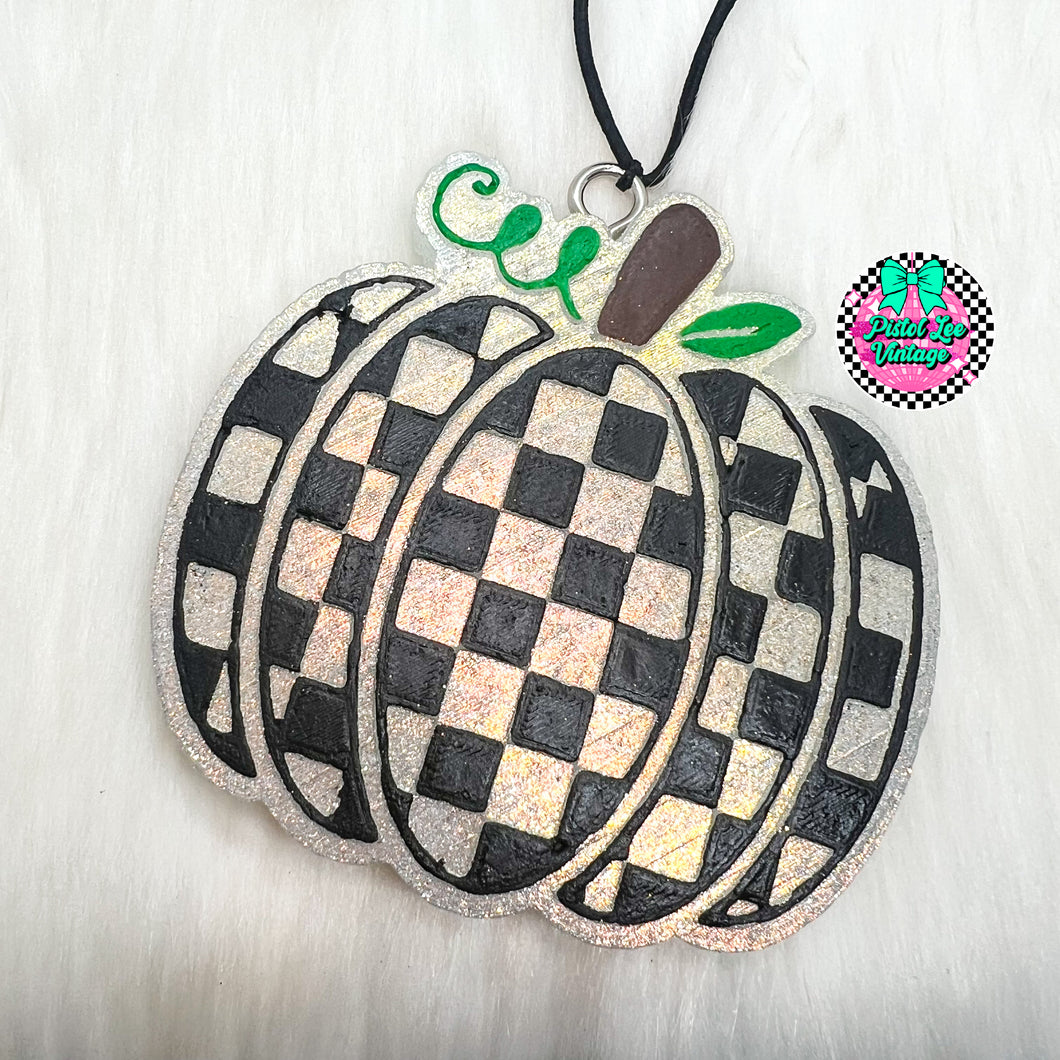 Checkered Pumpkin Freshie