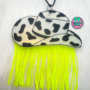 Cow Print Cowboy Hat Freshie