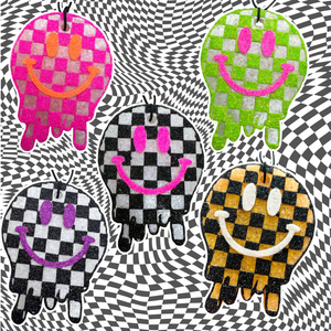 Checkered Smiley Face Freshie